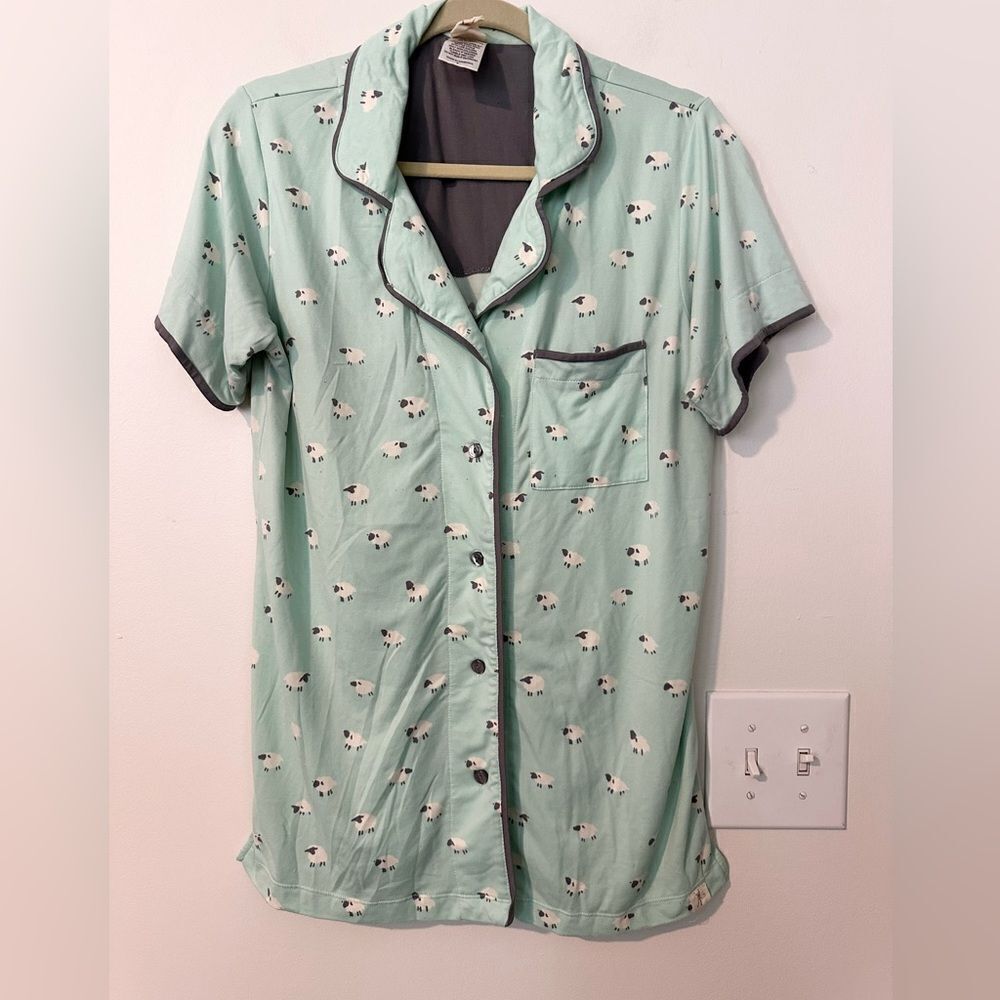 Munki Munki Sheep Printed Pajama Top S